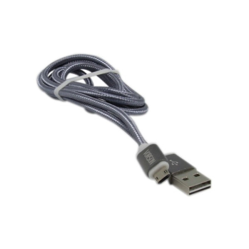 Vorson VC-026 Çift Taraflı Micro USB Örgülü Şarj ve Data Kablosu, Gri