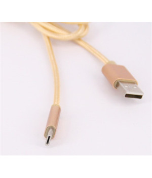 Vorson VC-028 Type-C USB Örgülü Şarj & Data Kablosu - Altın Sarısı