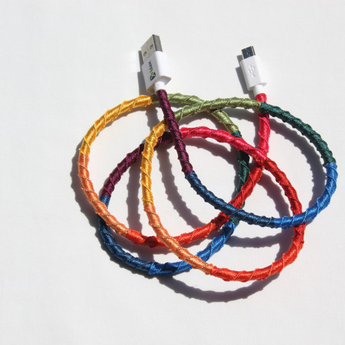 Vorson El Yapımı Rainbow Micro 1mt Şarj & USB Kablosu