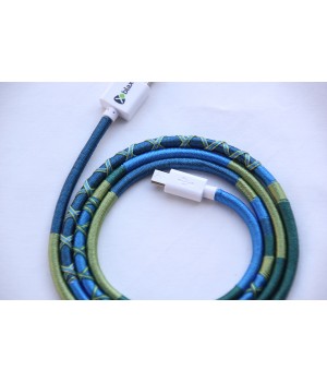 Vorson El Yapımı Blue Daisy Micro 1mt Şarj & USB Kablosu