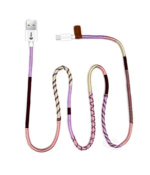Vorson El Yapımı Purple Mix Micro 1mt Şarj & USB Kablosu