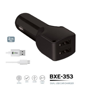 Blax BXE-353 Çift USB Araç Şarj Cihazı + Kablo