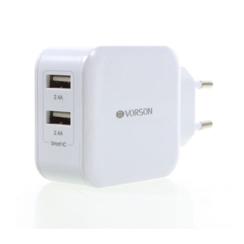Vorson VT-002 4.8A QC3.0 Smart Dual USB Port Seyahat Şarj Cihazı